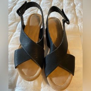 Black Chinese Laundry Cork Wedges